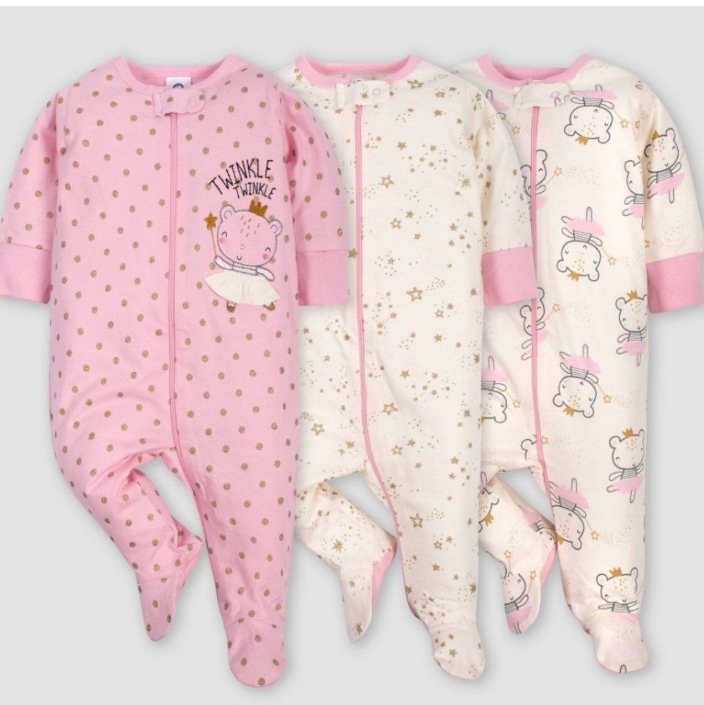 Gerber Baby Girl 3pk Princess Sleep N' Play